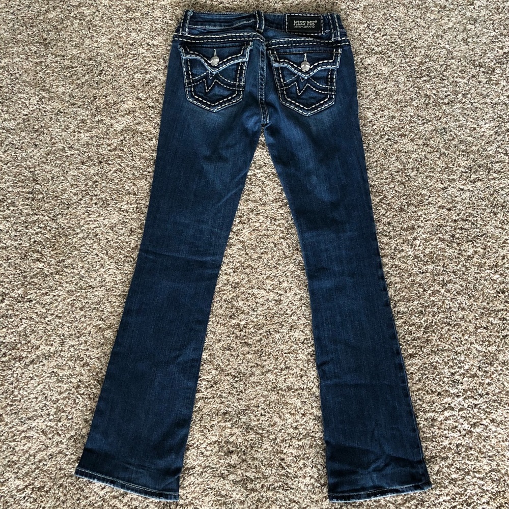 Miss Me Dark Indigo Bootcut Jeans with Embellished Back Pockets